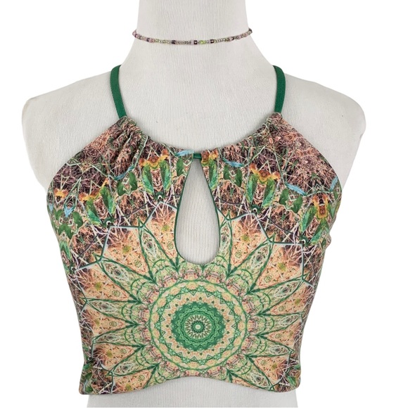 Wolven Fauna Keyhole Green Reversible 2 in 1 Tank Top S - Picture 5 of 8